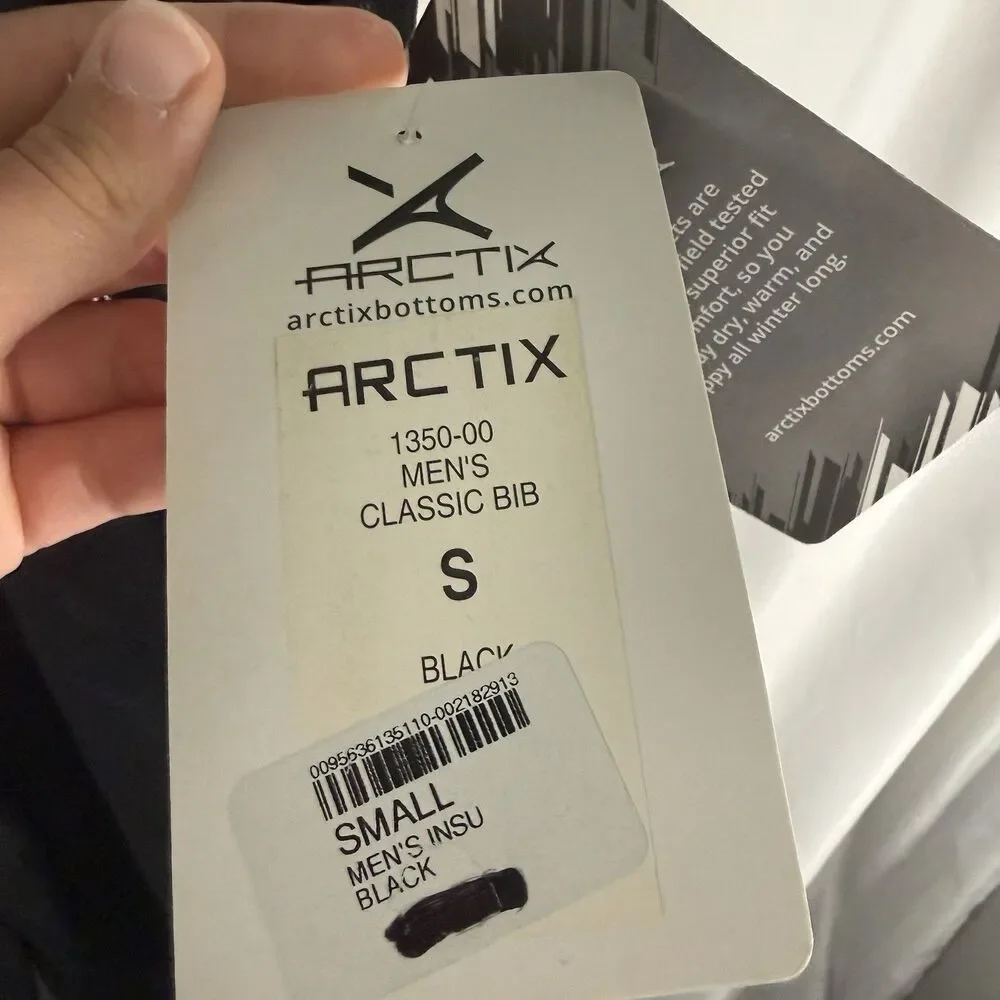 New Arctix Snow Bib Men's Small Black Wind Water Resistant Zip Pocket - Picture 4 of 11
